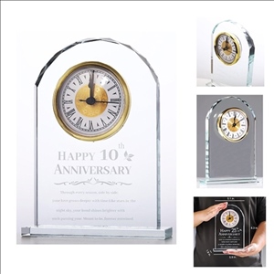 Wedding Clock Quartz Crystal Clock Glass Desk Table Clock